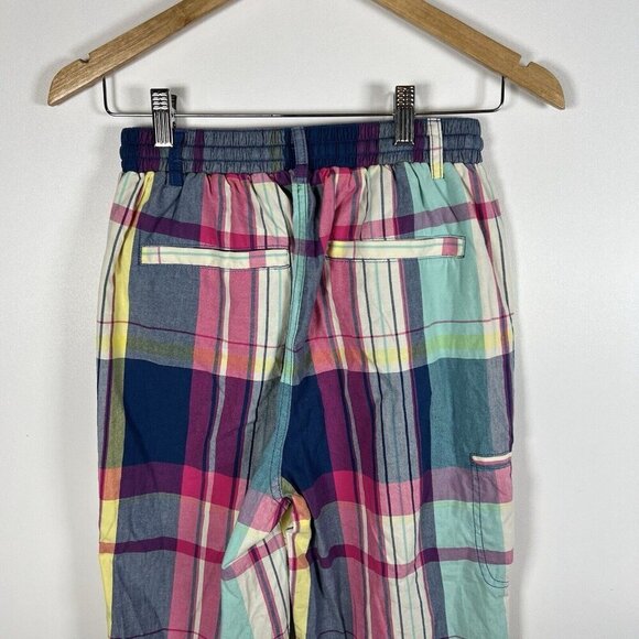 BDG Women's Multicolor Plaid Elastic Drawstring Cropped Pants Small Boho Artsy - Picture 6 of 11